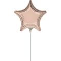 Anagram 9 in. Rose Gold Solid Color Star Foil Balloon 87789